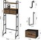 Rustic Brown Over-The-Toilet Storage Cabinet with Fabric Drawers – Bathroom Organizer with Toilet Paper Holder, Hooks & Adjustable Shelves for Laundry, Bedroom, or Kitchen